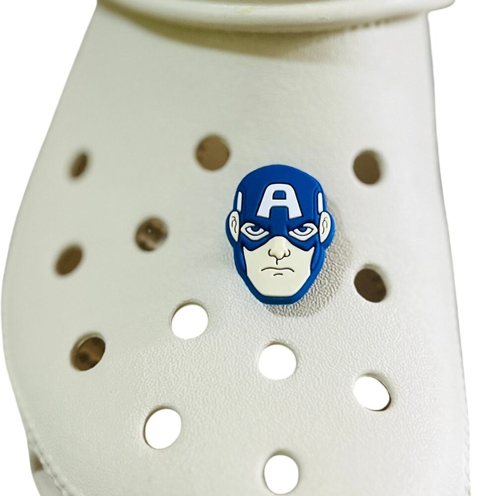Croc Jibbitz | Captain America Marvel Avengers Mask Charm | Comic Book Style